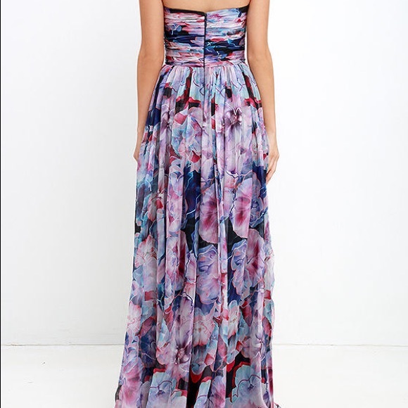 Bariano Special Effects Purple Floral Maxi Dress - Picture 2 of 8
